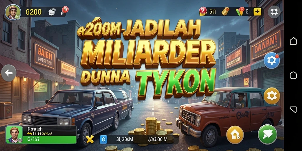 Tampilan gameplay menarik dari A200M dalam simulasi Tycoon.