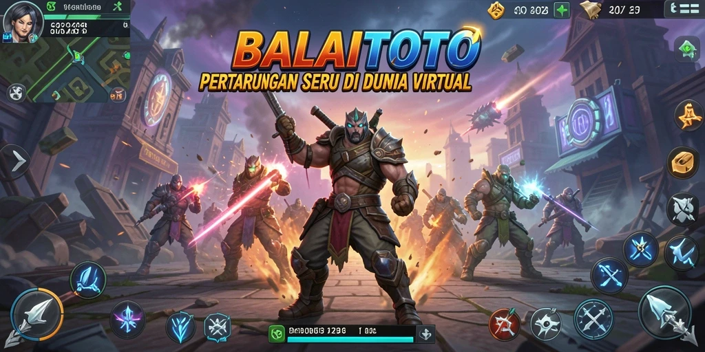 Tampilan gameplay BALAITOTO dengan pertarungan intens dan karakter yang menonjol.