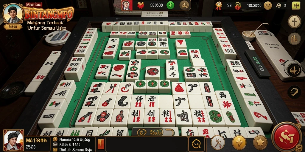 Screenshot gameplay BINTANGMPO menampilkan suasana Mahjong yang menyenangkan.