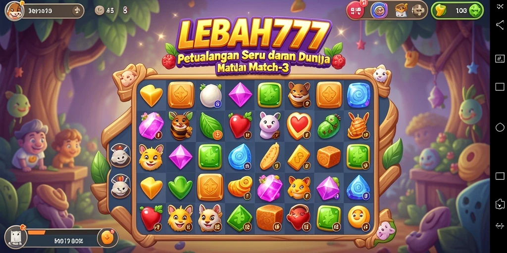 Gameplay seru <strong>LEBAH777</strong> dengan tantangan Match-3 yang menarik.