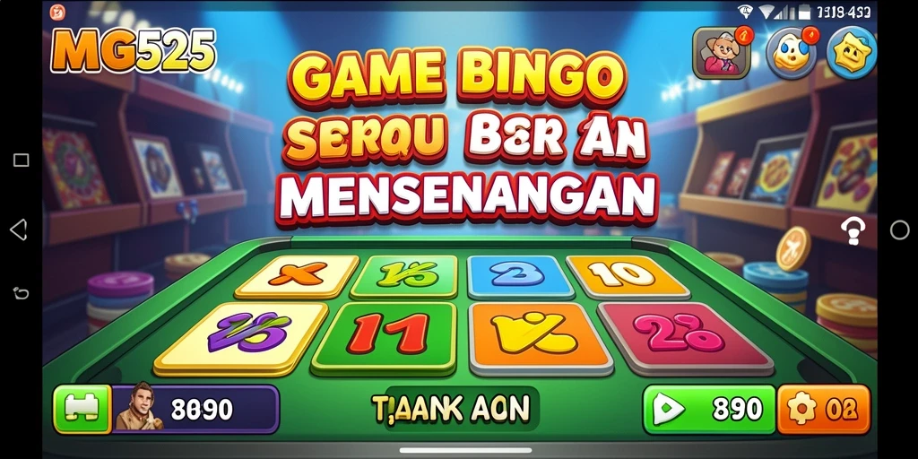 Screenshot utama MG525 menampilkan gameplay menarik Bingo.
