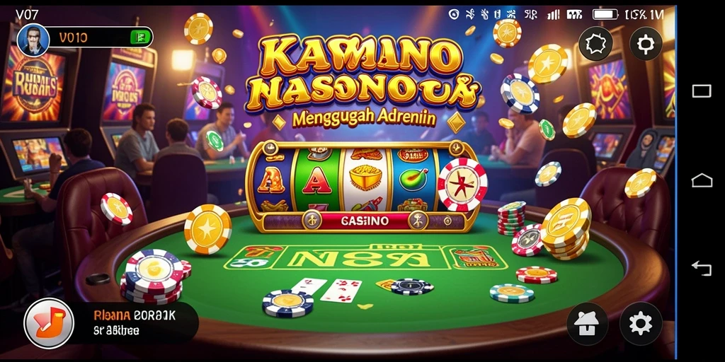 Tampilan gameplay menarik dari V07 dengan berbagai permainan Kasino.