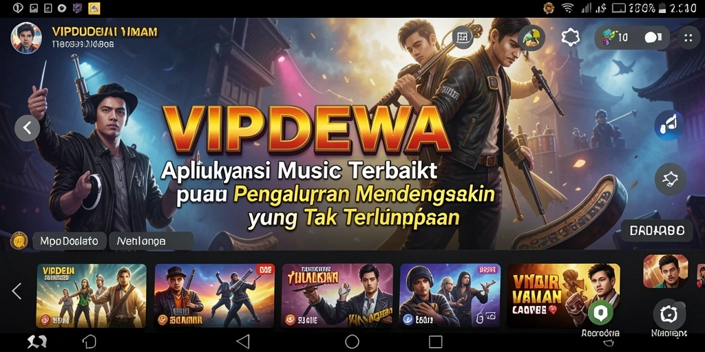 Screenshot gameplay VIPDEWA menampilkan pengalaman mendengarkan musik yang mengasyikkan.